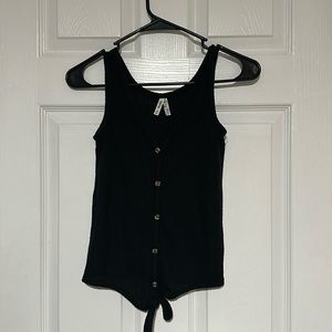 Knotted button down tank top